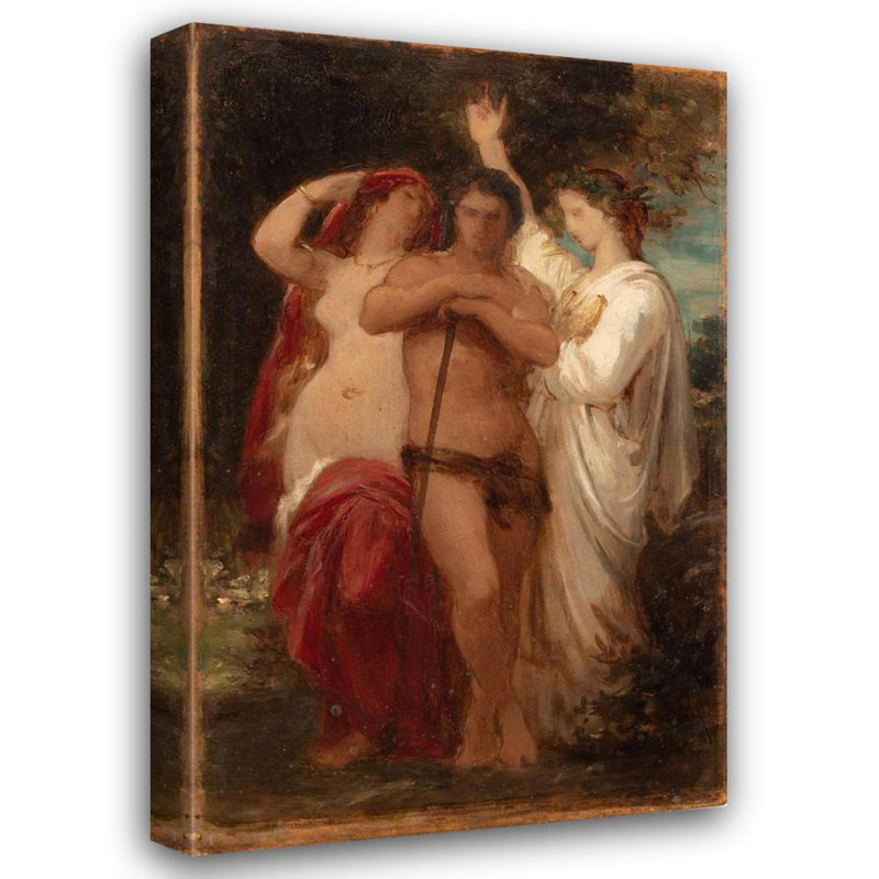 «Study for Hercules at the Crossroads» par William Bouguereau - Art mural sur toile tendue avec châssis, H 40 po x l 28 po