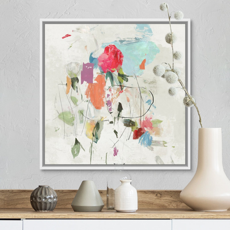 Spread Love II par PI Studio - reproduction d'art sur toile, Cadre flottant blanc, H 18 po x l 18 po x P 1,75 po