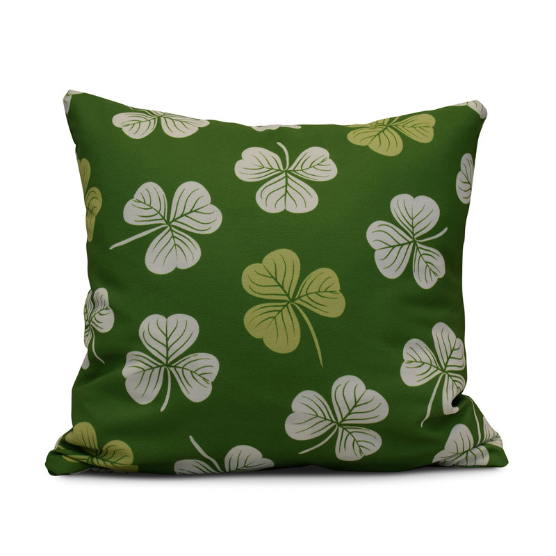 Funky Junky Floral Reversible Throw Pillow, Dark Green, 26" H x 26" W