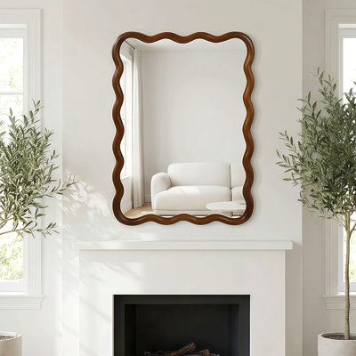 Miroir décoratif rectangulaire en bois massif 30 po x 40 po, pour chambre à coucher, salle de bain, salon