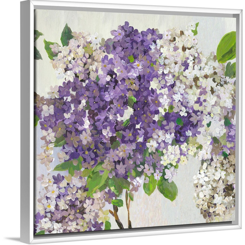 "Summer Hydrangea II" par Asia Jensen, reproduction d’art sur toile, H 18 po x l 18 po x P 1,75 po, Toile blanche encadrée