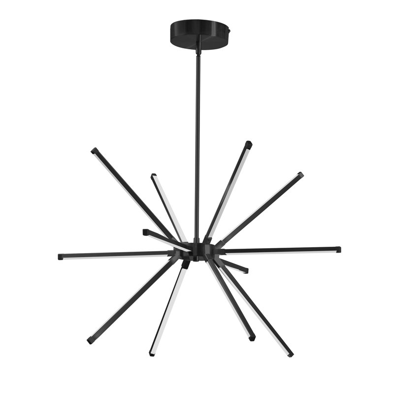 Array 12-Light Matte Black LED Sputnik Modern Chandelier