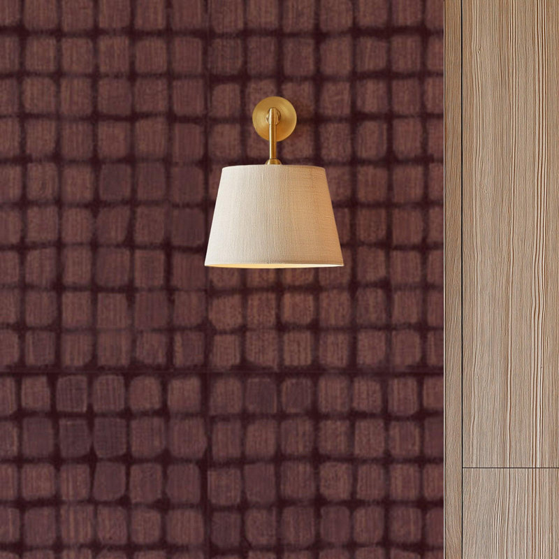 Weathered Mosaic - Wallpaper by Norman Wyatt Home, Peel & Stick, Burgundy