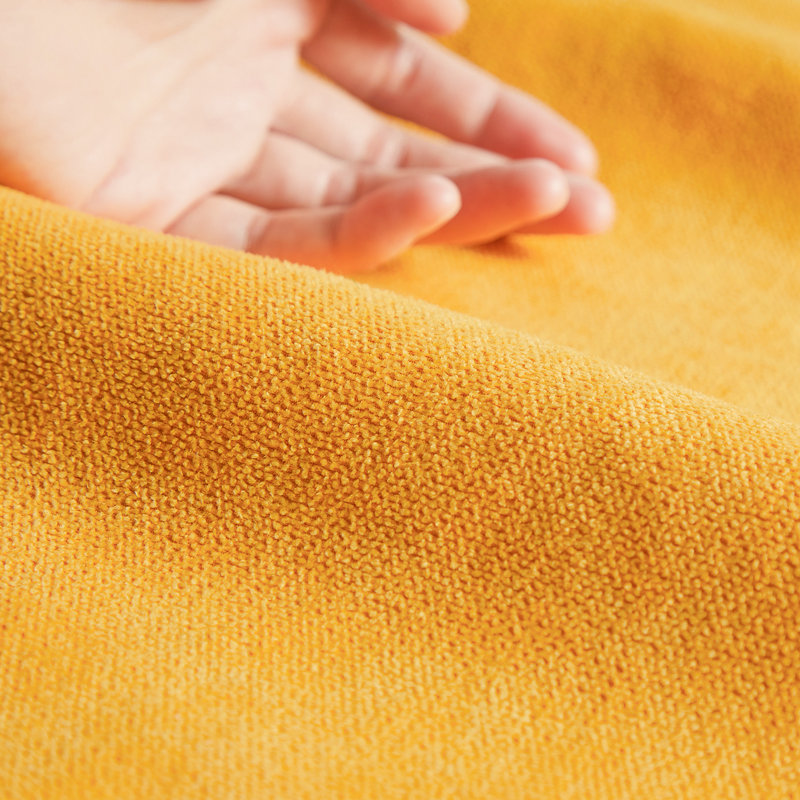 Housse de coussin carré en chenille, 18" x 18", Jaune