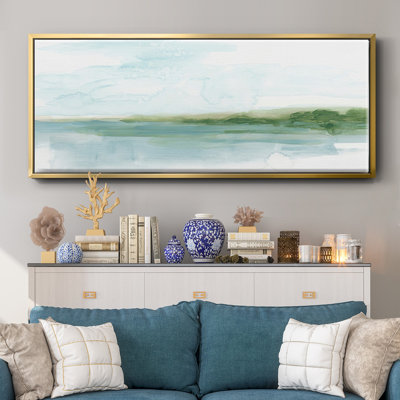 Green Ribbon Coast I- Framed Canvas