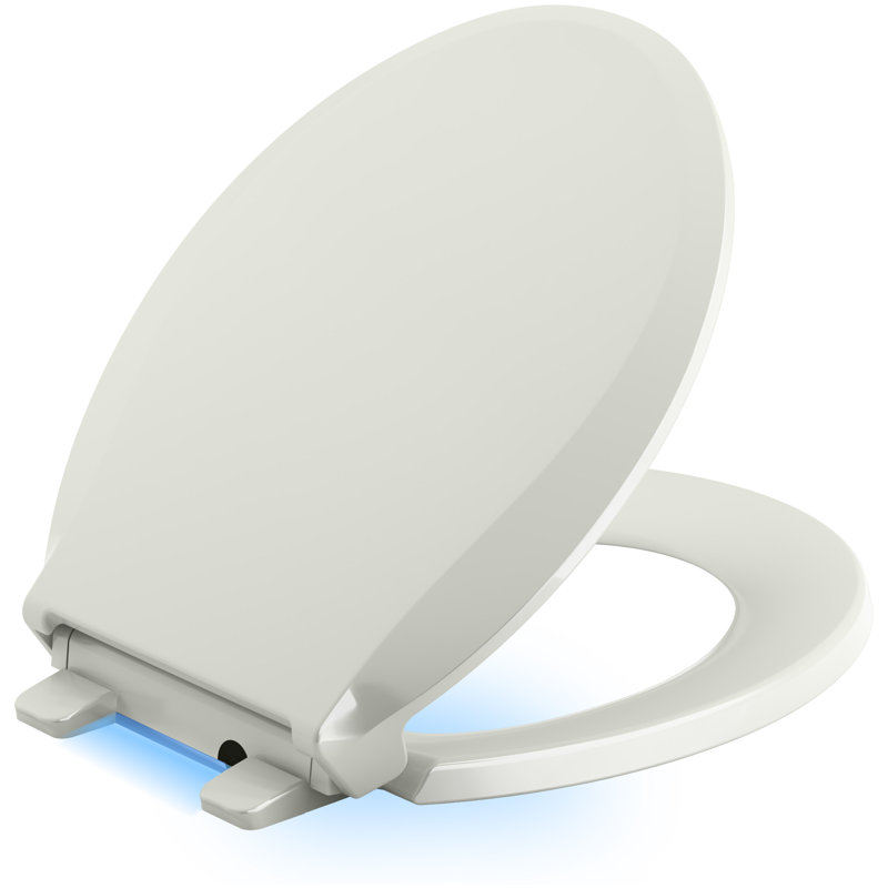 Cachet Nightlight Quiet-Close with Grip-Tight Round Toilet Seat, Dune, Non Ready Latch