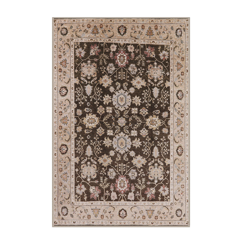 Tapis oriental beige / brun Cardew, Rectangle 7 pi x 10 pi
