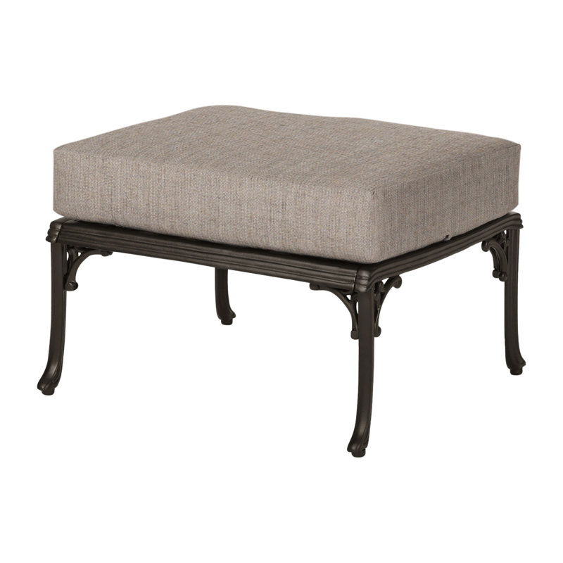 Michigan Outdoor Ottoman, Cast Ash Sunbrella® Plainweave, Vintage