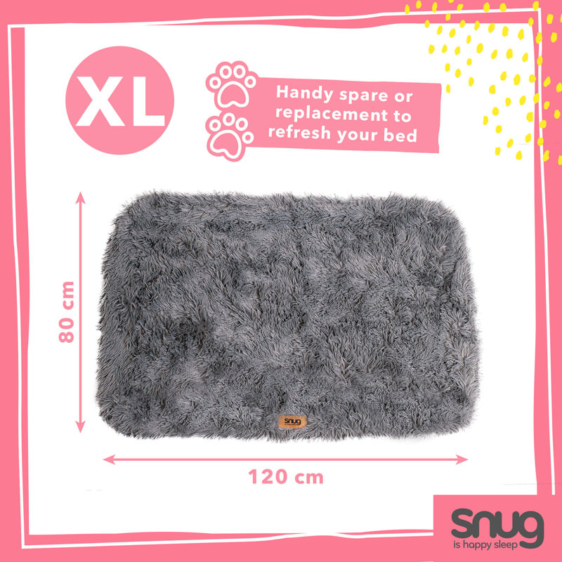Snug Super Fluffy Replacement Cover for Pet Bed, 11cm H x 90cm W x 60cm D