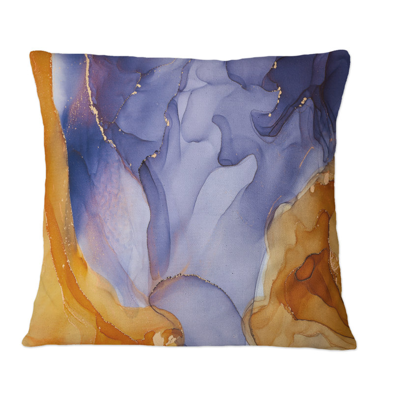 Coussin décoratif mauve à motif floral abstrait et abstrait III, 16 po x 16 po