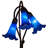16" High Blue Tiffany Pond Lily 3 LT Accent Lamp