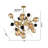 Transitional 10 Light Black and Gold Shade Chandelier