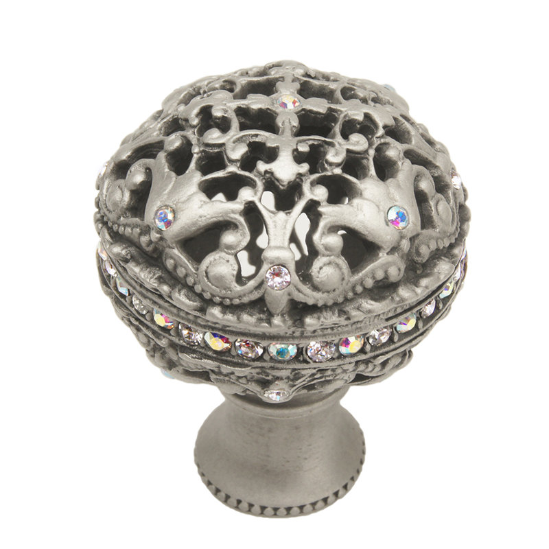 Grande poignée ronde Juliane Grace avec cristaux Swarovski transparents et cristaux Aurore Boreale