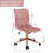 Ergonomic Velvet Armless Swivel Adjustable Height Office Task Chair-1336767008