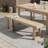 Outdoor U-shaped Leg Acacia Wood Bench