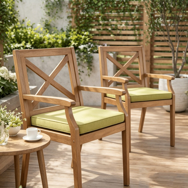 Chaise longue de patio 2 pièces, Vert