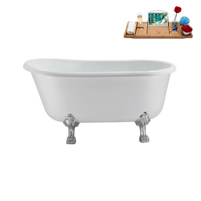 57.5'' x 29.5'' Soaking Acrylic Bathtub