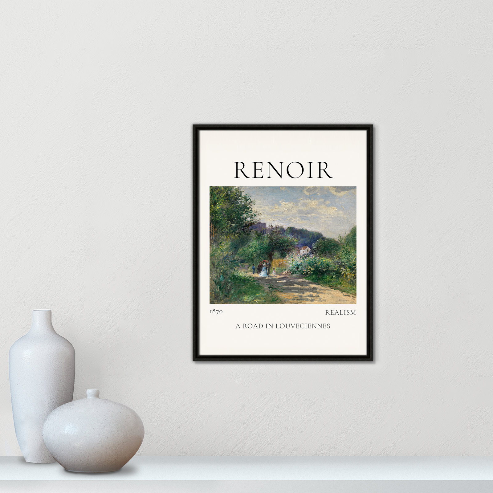 Rocchetto "A Road in Louveciennes" Print, Espresso Floater Frame, No, 25.5" H x 19.5" W x 2" D