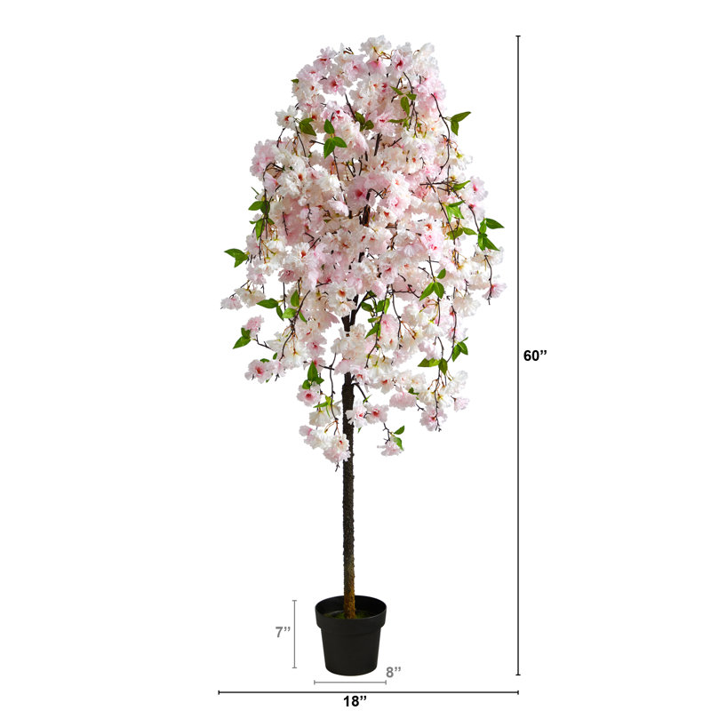 Cerisier artificiel en pot 60 po, Rosé