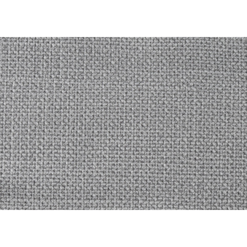 Ensemble de 2 chaises avec tabouret de bar Moa, dossier courbé bas, tissu gris, métal chromé