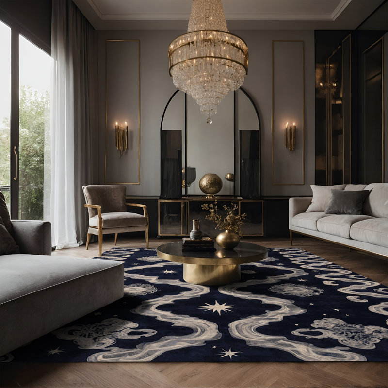 Tapis gris soyeux et moelleux, Rectangle 5 pi x 7 pi
