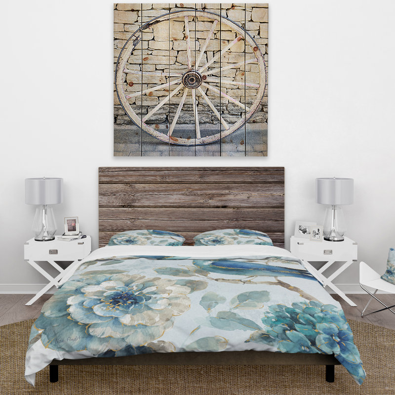 Polyester Weave / Muslin Floral Duvet Cover, Twin Duvet Cover + 1 Sham
