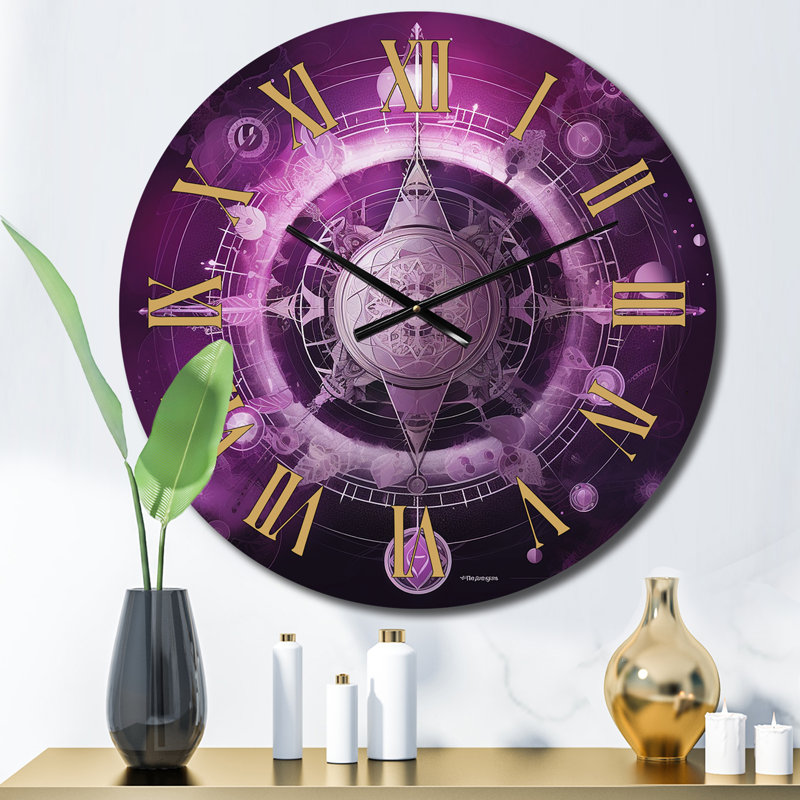 Horloge murale Mystical Fuchia Sacred Chakra, Moyenne