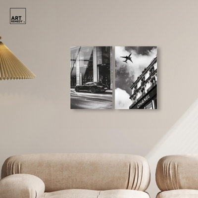 Neutral Harmony Minimalist Abstract Pair Acrylic Print Glam Wall Art by Art Remedy, Ready to Hang, 10 x 15
