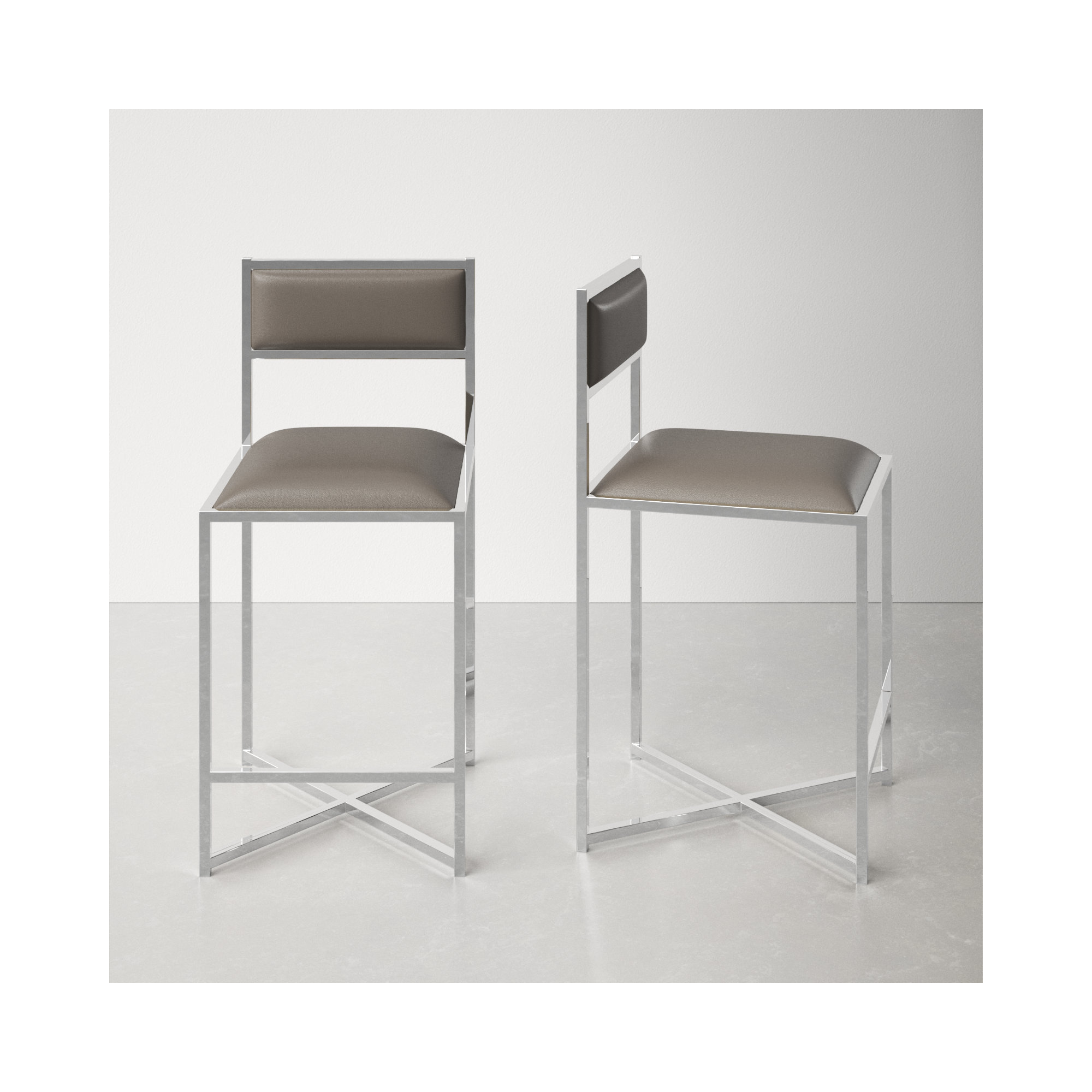 Malen Counter & Bar Stool, Counter Stool (26” Seat Height), Taupe