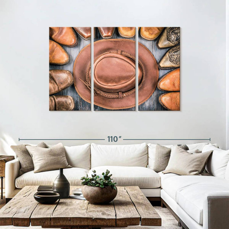 Lelar Cowboy Boots And Hat, 48" H x 74" W