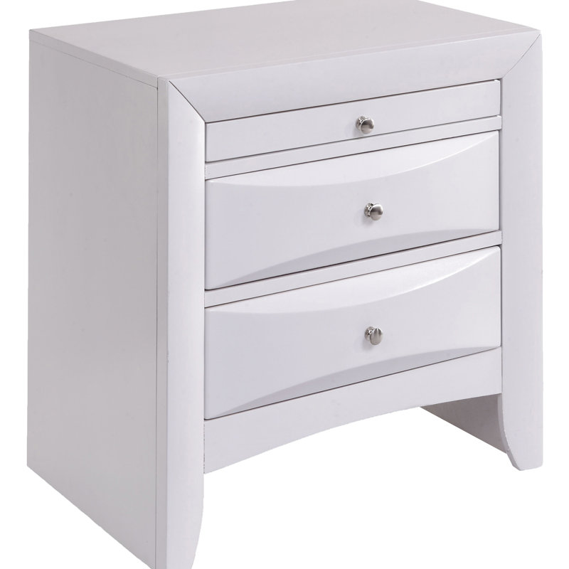Table de chevet blanche 2 - Transformez le décor de votre chambre à coucher en 2 tiroirs pour un style élégant et organisé