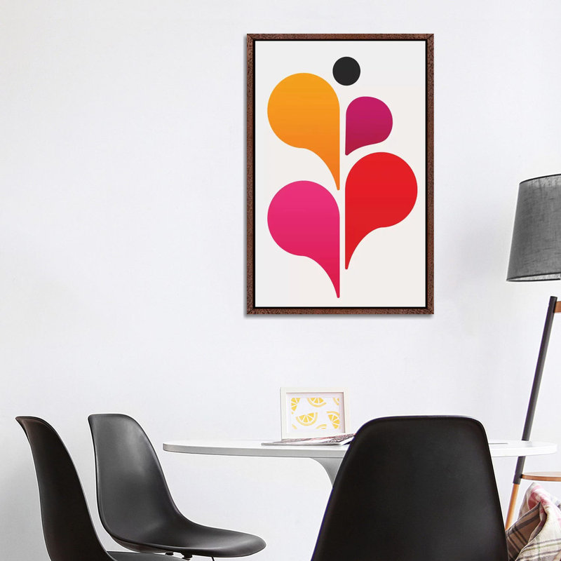 Abstract Dancer by Kubistika - Painting on Canvas, 101.6cm H x 66.04cm W x 3.81cm D, Classic Brown Wood Floater Framed