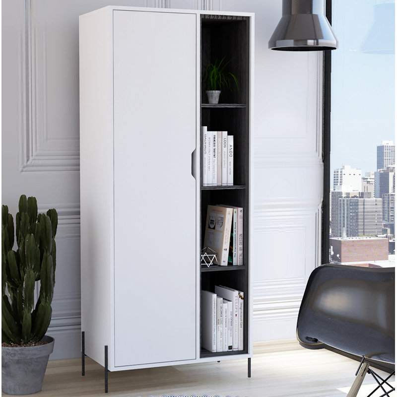Saige 1 -Door 6 -Shelf Storage Cabinet