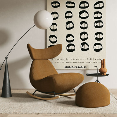 Modern Simple Sherpa Single Chair