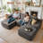 Seren Boneless 106" Modular L-shaped Sectional Sofa With Ottoman, No-assembly Cloud Couch, Boneless Design For Modern Living-116240542-116240536