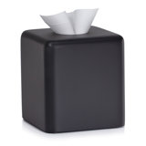 Domus Black Matte Tissue Box Cover