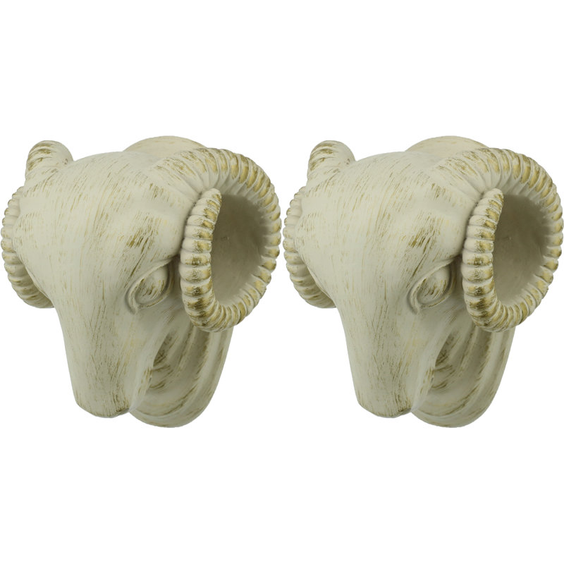 Applique de rideau à tête de bélier Nivaan, Beige