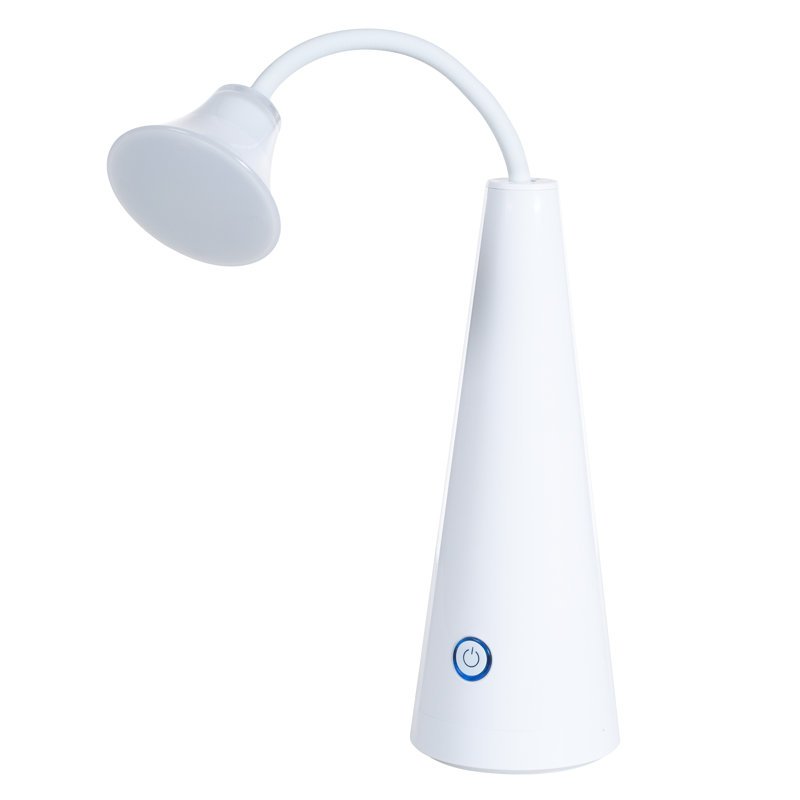 Lampe de bureau 14 po à DEL, col de cygne contemporain 14 po - blanc