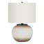 H 21 po, lampe de table, céramique crème, abat-jour ivoire / crème, lampe de table chic en forme de globe H 21 po