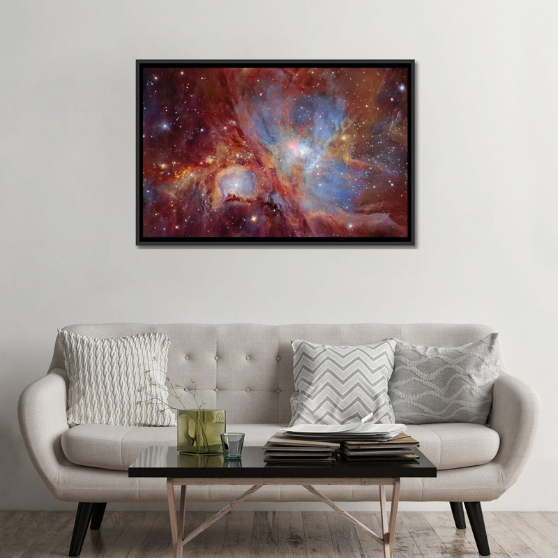 « orion nebula », impression sur toile, H 18 po x l 26 po x P 1,5 po, Toile avec cadre noir, Pas de tapis