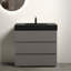 Meuble-lavabo moderne de 36 pouces avec lavabo, grand rangement, autoportant, une pièce, pré-assemblé, sans drain ni robinet