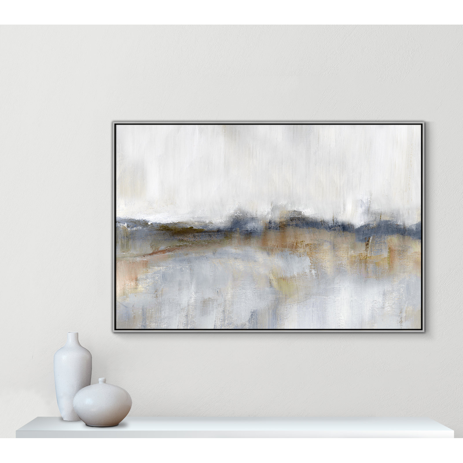 Autumnal Tide by Nan - Floater Frame Print on Canvas, 41.5''H x 61.5''W, Silver