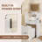 Compact Makeup Vanity Table With Lighted Flip Top Mirror 3 Drawers Rolling Stool And Charging