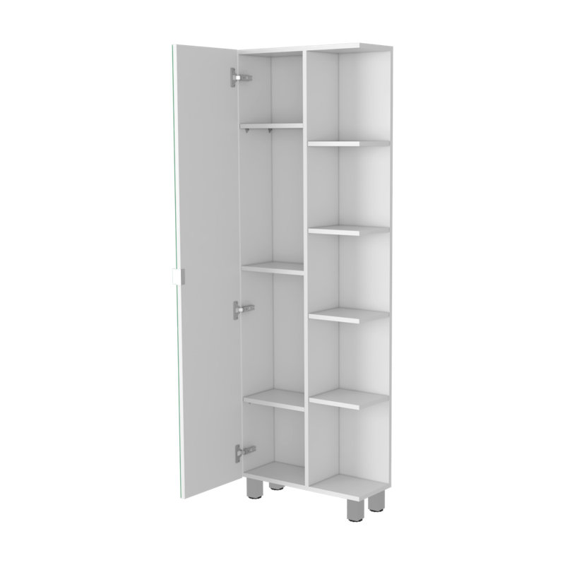 Armoire à linge Los Angeles, miroir, cinq tablettes