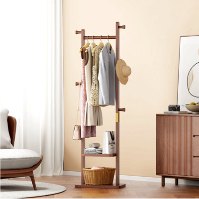 Portemanteaux en bois massif 23,6 * 11 * 70,8 po Protection de l'environnement solide facile à assembler belle peut être placée dans la chambre / entrée / salon