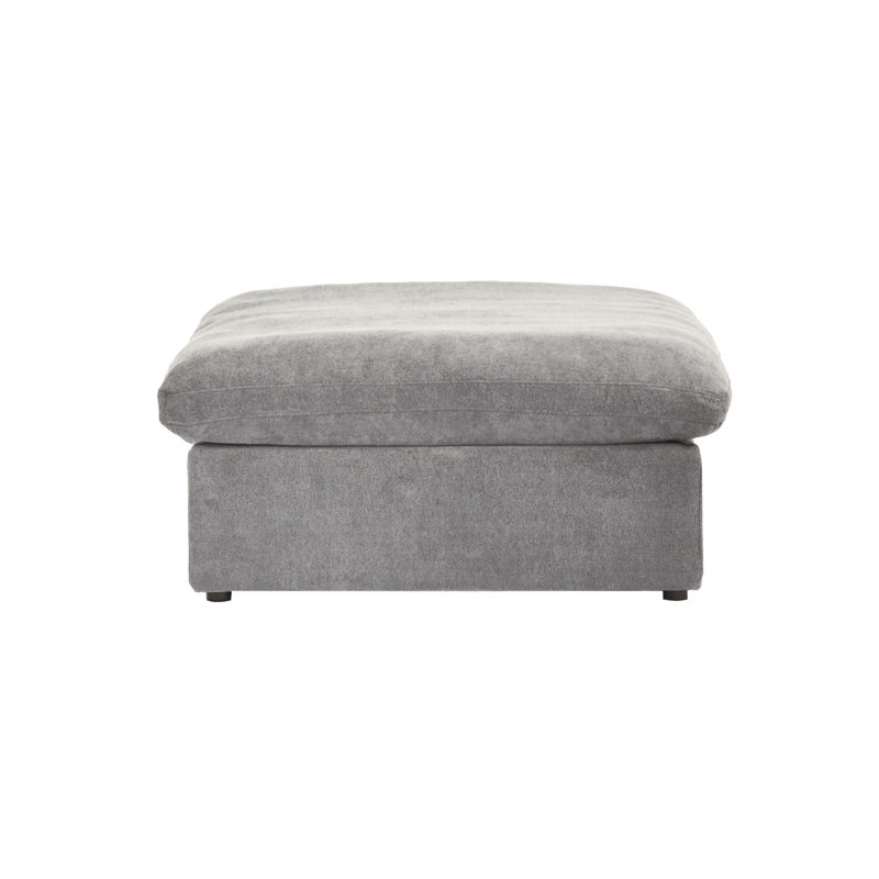 Kenda 40.15" Upholstered Slipcovered Ottoman, Gray