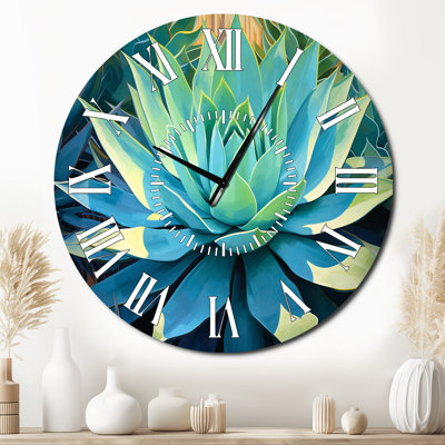 Horloge murale Green Succulents Majestic Agave II