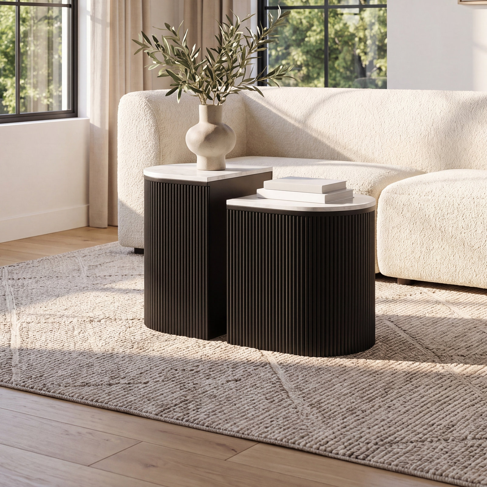 Chance 2-Piece Marble Top Table Set