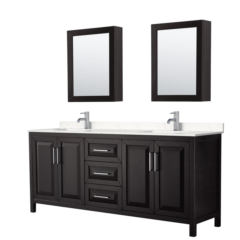 Daria 80'' W Double Vanity, Dark Espresso, Polished Chrome