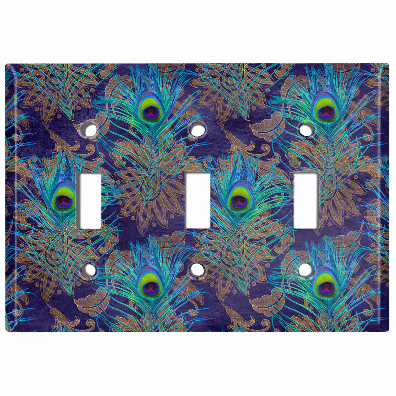 Patterned 3 - Gang Toggle Light Switch Standard Wall Plate
